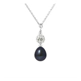 Collana di perle d'acqua dolce in argento e nero | Kamla