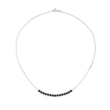 Collana con 15 perle coltivate - Diametro 3-4 mm Nera Tahiti - Oro bianco