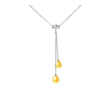 Collana Toi & Moi 2 Perle Coltivate 7-8 mm Oro-Argento