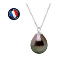 Eccezionale: collana in argento e vera perla di Tahiti 8-9 mm