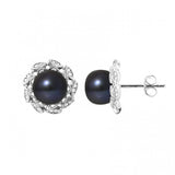 Orecchini - Perle coltivate d'acqua dolce Corolle nere di Tahiti - Gioielli da donna - Argento 925 millesimi