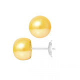 Orecchini a bottone con perle d'acqua dolce coltivate Diametro 9-10 mm Oro Oro bianco
