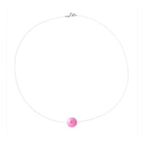 Collana - Perla coltivata d'acqua dolce - Diametro 9-10 mm Rosa fucsia - Argento sterling 925