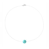 Collana - Perla coltivata d'acqua dolce - Diametro 9-10 mm Blu turchese - Argento sterling 925