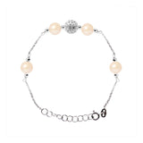 Bracciale con 4 perle coltivate d'acqua dolce - Diametro 6-7 mm Rosa - Argento sterling 925