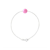 Bracciale - Perla coltivata d'acqua dolce - Diametro 8-9 mm Rosa fucsia - Argento sterling 925