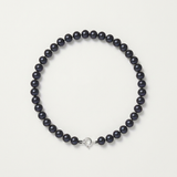 Bracciale - Perle coltivate d'acqua dolce - Semirotonde 5-6 mm Nero Tahiti - Argento