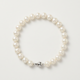 Bracciale - Perle coltivate d'acqua dolce - Semitonde 8-9 mm Bianco naturale - Gioielli da donna - Argento 925 millesimi