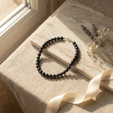 Bracciale - Perle coltivate d'acqua dolce - Semirotonde 5-6 mm Nero Tahiti - Argento