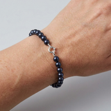 Bracciale rotondo con perle coltivate 4-5 mm Nera Tahiti - Gioielli da donna