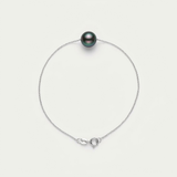 Bracciale - Perla coltivata d'acqua dolce - Diametro 8-9 mm Nera di Tahiti - Argento 925 millesimi