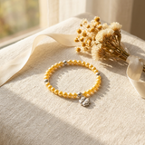 Bracciale portafortuna - Perla d'acqua dolce - Rotonda 5-6 mm Oro