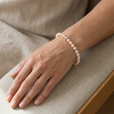 Bracciale portafortuna - Perla d'acqua dolce - Rotonda 5-6 mm Rosa