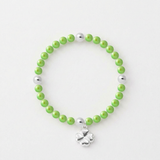 Bracciale Portafortuna - Perla d'acqua dolce - Rotonda 5-6 mm Verde tonico