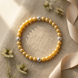Bracciale portafortuna - Perla d'acqua dolce - Rotonda 5-6 mm Oro