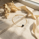 Bracciale - Perla coltivata - Diametro 8-9 mm Nera Tahiti - Oro giallo
