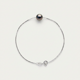 Bracciale - Perla coltivata di Tahiti - Rotonda 9-10 mm - Argento 925 millesimi