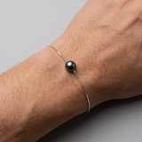 Bracciale - Perla coltivata di Tahiti - Rotonda 9-10 mm - Argento 925 millesimi