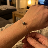 Bracciale - Perla coltivata di Tahiti - Rotonda 9-10 mm - Argento 925 millesimi