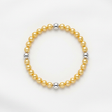 Bracciale portafortuna - Perla d'acqua dolce - Rotonda 5-6 mm Oro