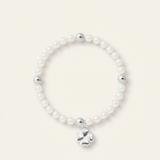 Bracciale portafortuna - Perla d'acqua dolce - Rotonda 5-6 mm Bianca