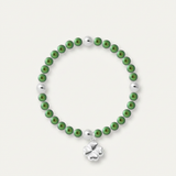 Bracciale Portafortuna - Perla d'acqua dolce - Rotonda 5-6 mm Verde intenso