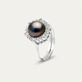 Anello - Perle di Tahiti - Diametro rotondo 8-9 mm - Argento