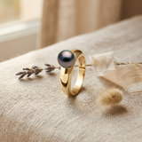 Anello - Perle coltivate di Tahiti - Diametro rotondo 8-9 mm - Gioielli da donna - Oro giallo