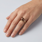 Anello- Perle coltivate d'acqua dolce- Diametro rotondo 8-9 mm Cioccolato- Misura 48 (EU)- Oro giallo