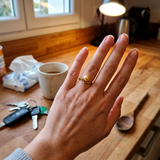 Anello- Perle coltivate d'acqua dolce- Diametro rotondo 8-9 mm Oro- Misura 48 (EU)- Oro giallo