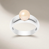 Anello - Perle coltivate d'acqua dolce - Diametro rotondo 8-9 mm Rosa - Taglia 48 (UE) - Argento sterling 925