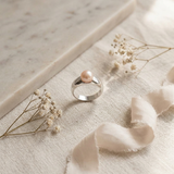 Anello - Perle coltivate d'acqua dolce - Diametro rotondo 8-9 mm Rosa - Taglia 48 (UE) - Argento sterling 925
