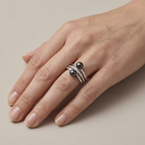 Toi & Moi Bottone Perla Coltivata D'acqua Dolce 7-8 mm Nera Tahiti - Argento 925 Millesimali