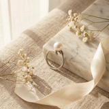 Perle coltivate d'acqua dolce - Rotonde 8-9 mm Bianche - Oro bianco