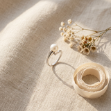 Anello- Perle coltivate d'acqua dolce- Diametro rotondo 8-9 mm Rosa- Misura 48 (EU)- Oro bianco
