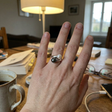 Anello Toi & Moi in argento e perla di Tahiti e coltivata