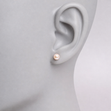 Orecchini - Perle coltivate d'acqua dolce rotonde 7-8 mm Rosa -