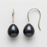 Orecchini in argento e perle coltivate nere | Diana