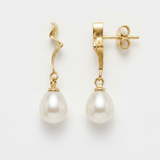 Orecchini - Perle Coltivate 8-9 mm Bianco - Oro Giallo