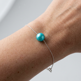 Bracciale - Perla coltivata d'acqua dolce - Diametro 8-9 mm Blu turchese - Argento sterling 925