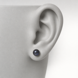 Orecchini - Perle coltivate d'acqua dolce - Diametro 9-10 mm Nere Tahiti