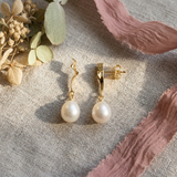 Orecchini - Perle Coltivate 8-9 mm Bianco - Oro Giallo