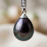 Orecchini - Perle di Tahiti - Diametro pera 8-9 mm - Argento