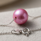 Bracciale - Perla coltivata d'acqua dolce - Diametro 8-9 mm Rosa fucsia - Argento sterling 925