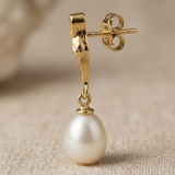 Orecchini - Perle Coltivate 8-9 mm Bianco - Oro Giallo