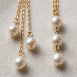 Orecchini - Perle coltivate d'acqua dolce - Pera Diametro 5-6 mm Oro bianco-giallo