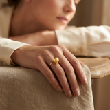 Anello- Perle coltivate d'acqua dolce- Diametro rotondo 7-8 mm Oro- Misura 48 (EU)- Oro giallo