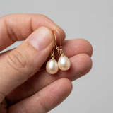 Orecchini - Perle coltivate d'acqua dolce - Pera Diametro 9-10 mm Rosa - Gioielli da donna - Oro giallo