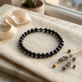 Bracciale portafortuna - Perla d'acqua dolce - Rotonda 5-6 mm Nera Tahiti -