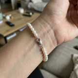 Bracciale - Perle Coltivate Rotonde 5-6 mm Bianche - Oro Bianco